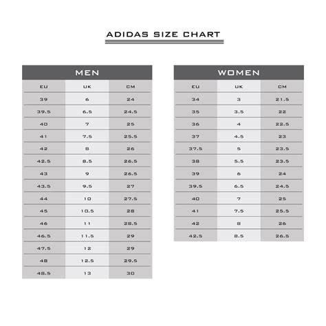 Adidas size chart uk